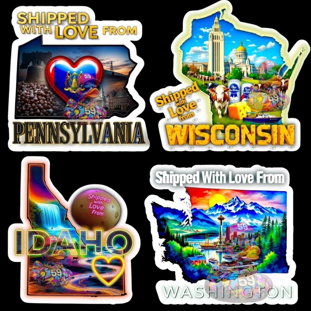 Your State Sticker Pack of 40! - Picture 3 of 6